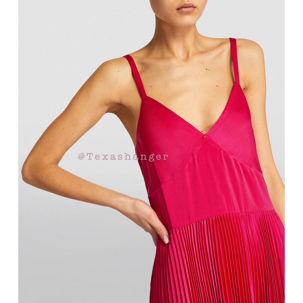 NWT Polo Ralph Lauren Pleated Midi Dress Size 2 Pink - Picture 2 of 15